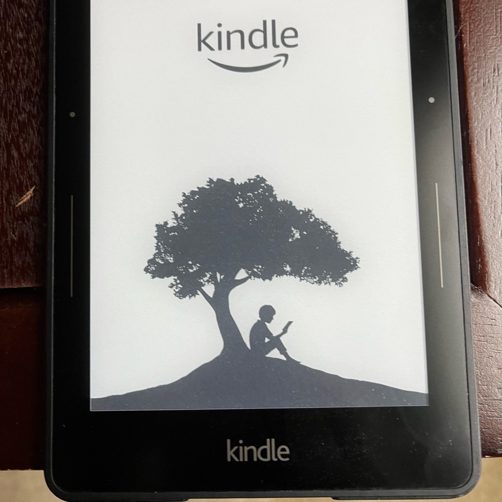 Kindle Voyager with leather case